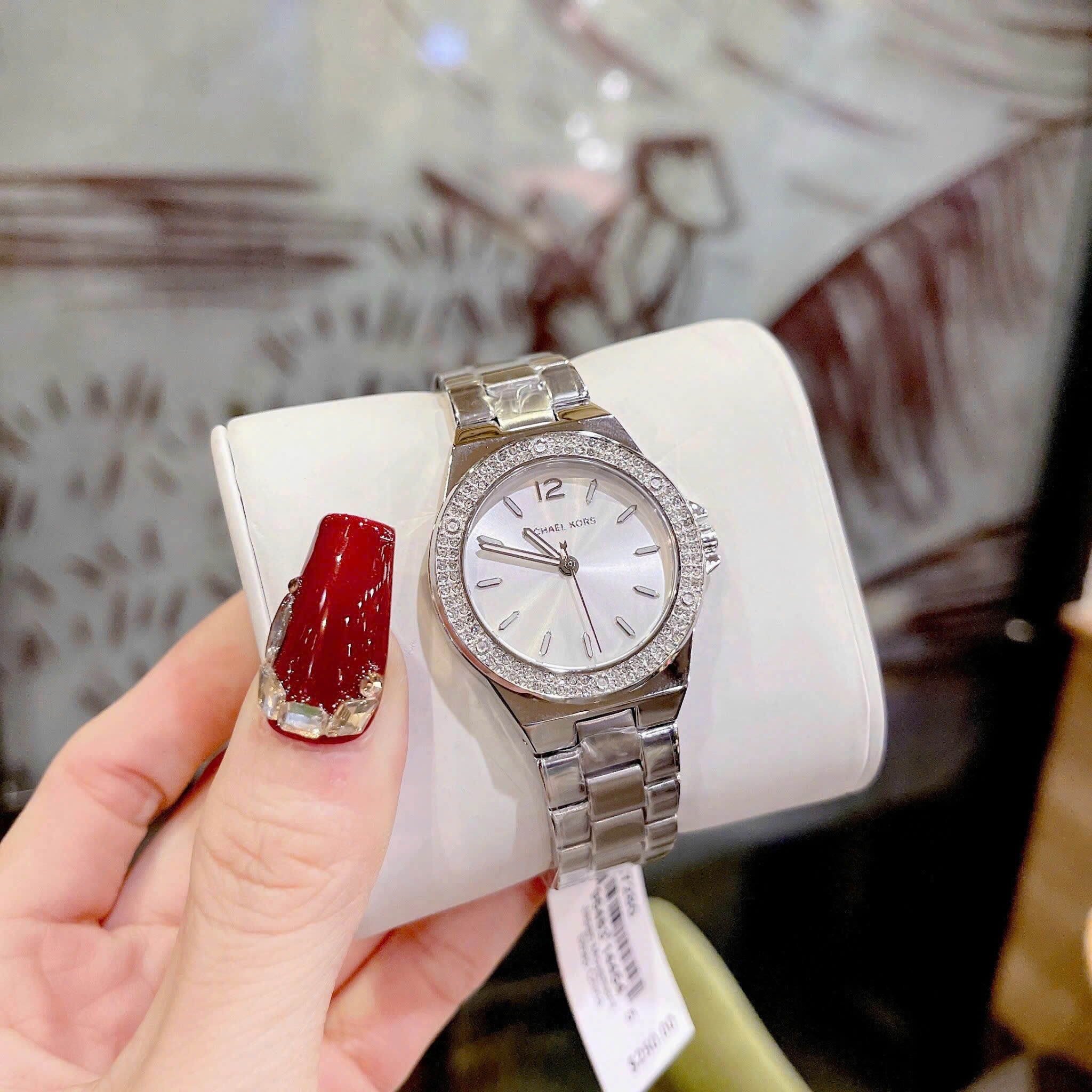 Đồng Hồ Michael Kors Mini Lenox |Nữ Giới |Đính Đá |Dây Kim Loại Silver |Máy Pin (Quartz) |Size 33mm |donghogiatot.vn