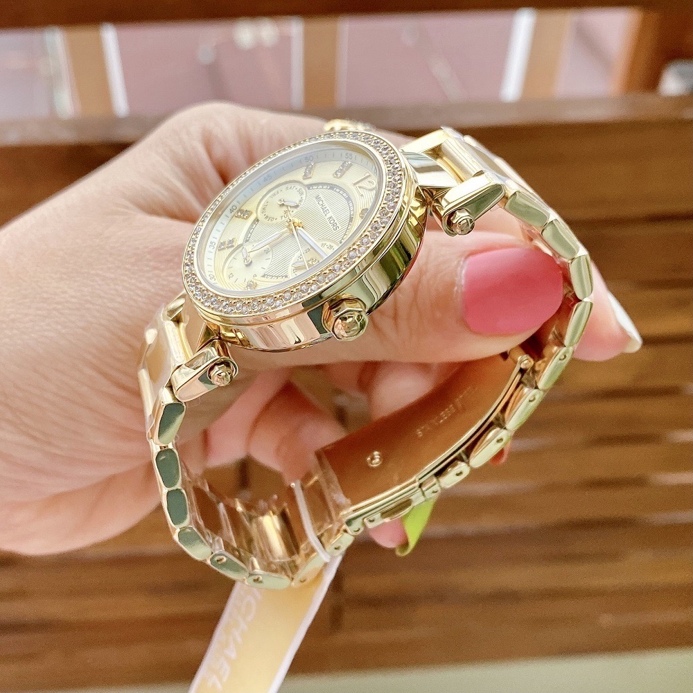 Đồng Hồ Michael Kors Mini Parker |Nữ Giới |Đính Đá |Dây Kim Loại Vàng Gold |Máy Pin (Quartz) |Size 33mm |donghogiatot.vn
