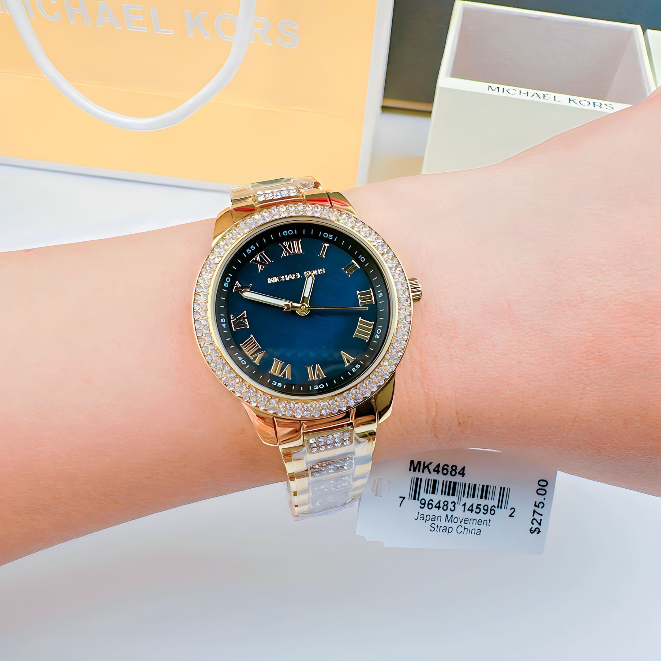 Đồng Hồ Michael Kors Outlet Tibby |Nữ Giới |Vàng Gold |Mặt Đen |Dây Kim Loại |Máy Pin (Quartz) |Size 34mm |donghogiatot.vn