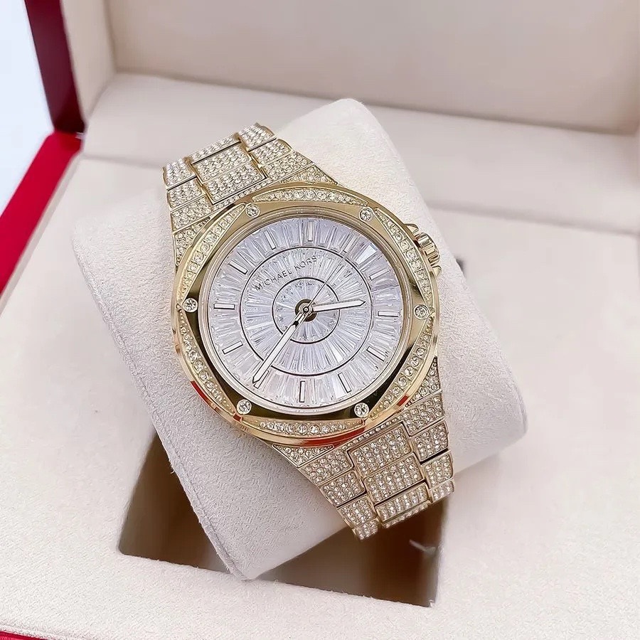 Michael Kors Oversided Lennox |Nữ Giới |Vàng Gold |Dây Kim Loại |Máy Pin (Quartz) |Size 41mm