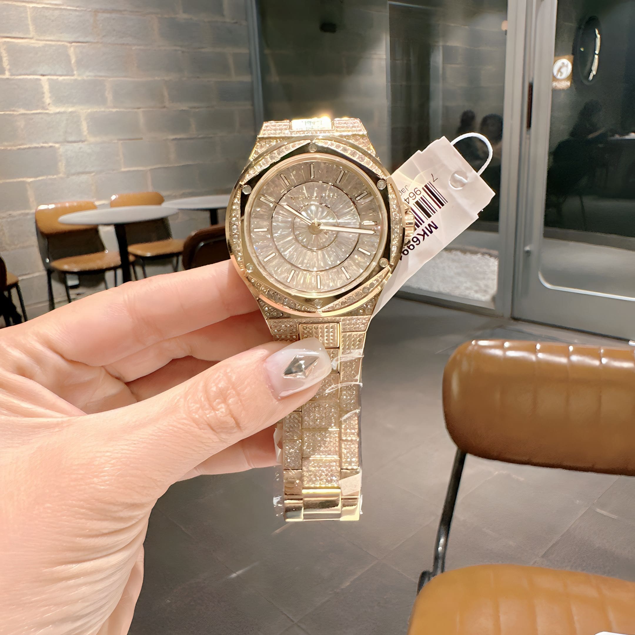 Michael Kors Oversided Lennox |Nữ Giới |Vàng Gold |Dây Kim Loại |Máy Pin (Quartz) |Size 41mm