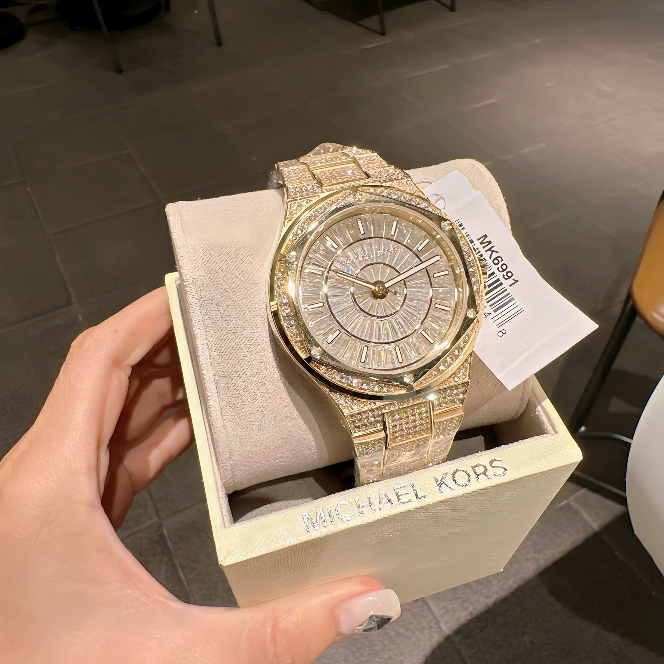 Michael Kors Oversided Lennox |Nữ Giới |Vàng Gold |Dây Kim Loại |Máy Pin (Quartz) |Size 41mm