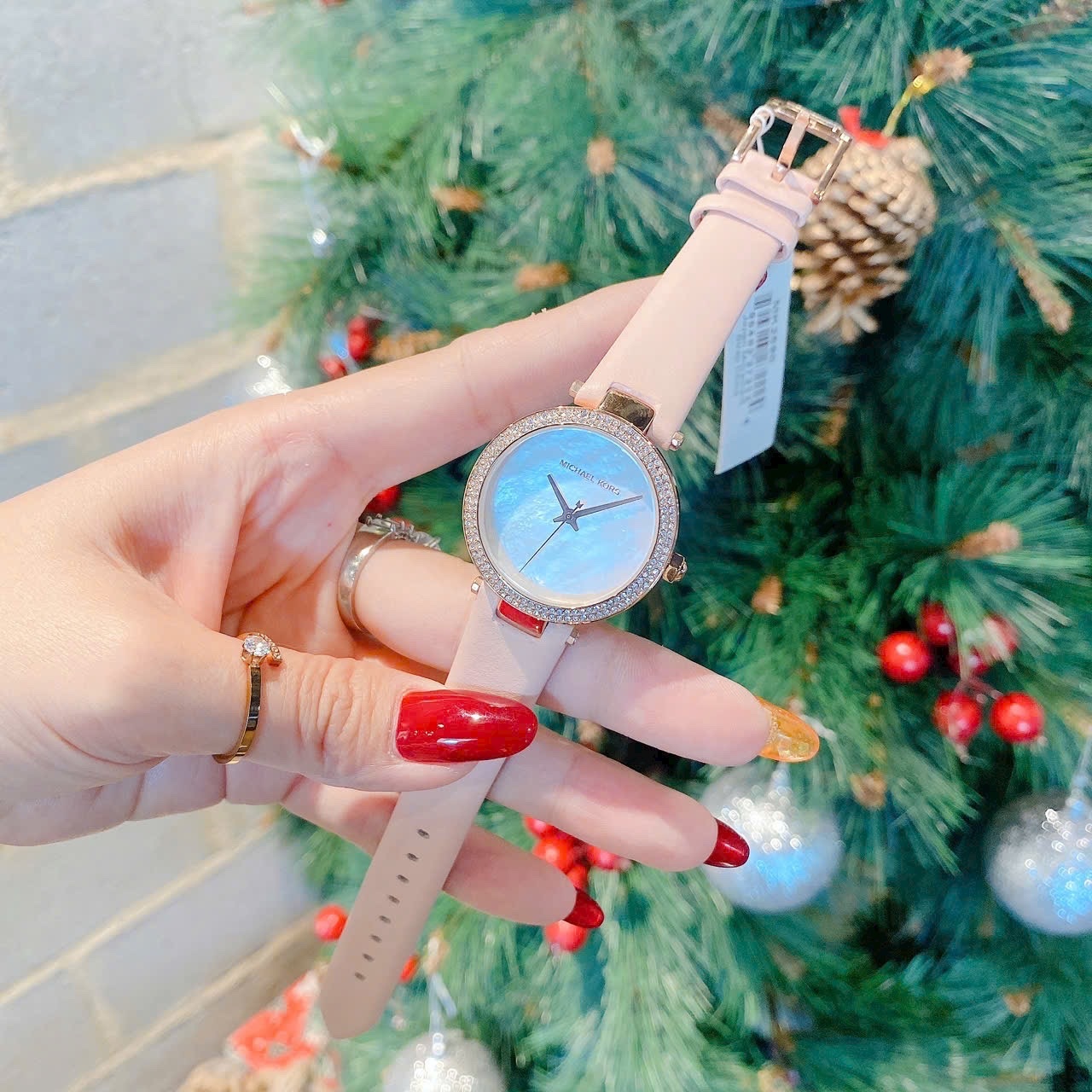 Đồng Hồ Michael Kors Parker Mini |Nữ Giới |Đính Đá |Dây Da Hồng |Máy Pin (Quartz) |Size 33mm |donghogiatot.vn