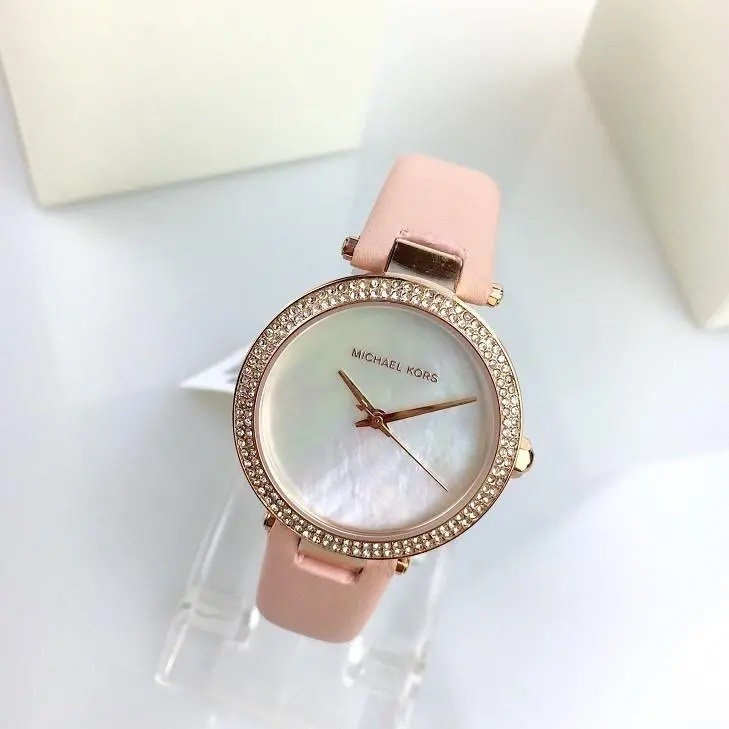 Đồng Hồ Michael Kors Parker Mini |Nữ Giới |Đính Đá |Dây Da Hồng |Máy Pin (Quartz) |Size 33mm |donghogiatot.vn