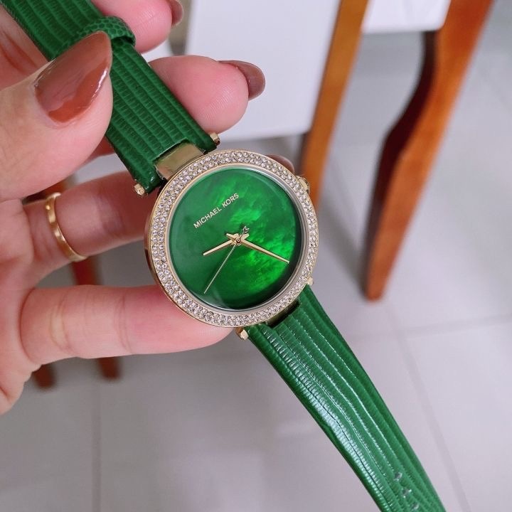 Đồng Hồ Michael Kors Parker Mini |Nữ Giới |Đính Đá |Dây Da Xanh Lá |Máy Pin (Quartz) |Size 33mm |donghogiatot.vn