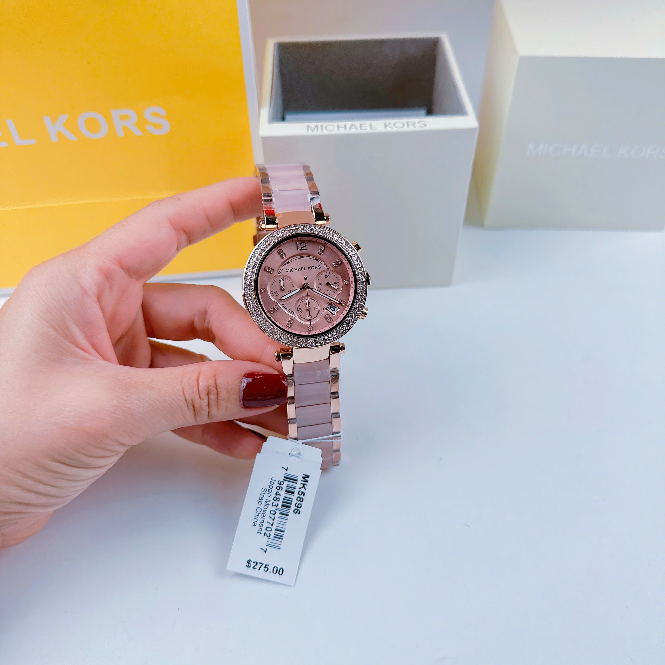 Đồng Hồ Michael Kors Parker |Nữ Giới |Mặt Màu Hồng |Dây Kim Loại Rose Gold Mix Acetate |Máy Pin (Quartz) |Size 38mm |donghogiatot.vn