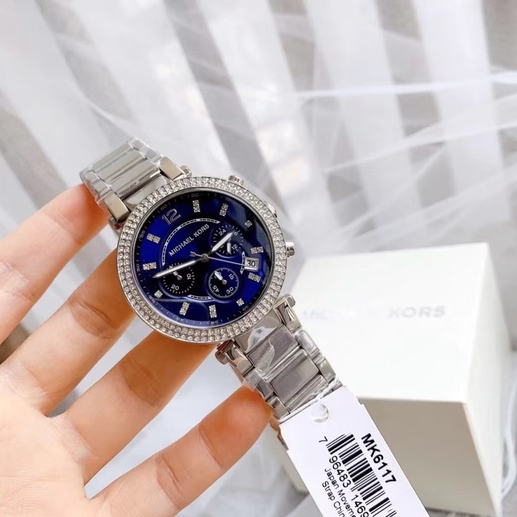Đồng Hồ Michael Kors Parker |Nữ Giới |Mặt Xanh Dương |Dây Kim Loại Silver |Máy Pin (Quartz) |Size 38mm |donghogiatot.vn