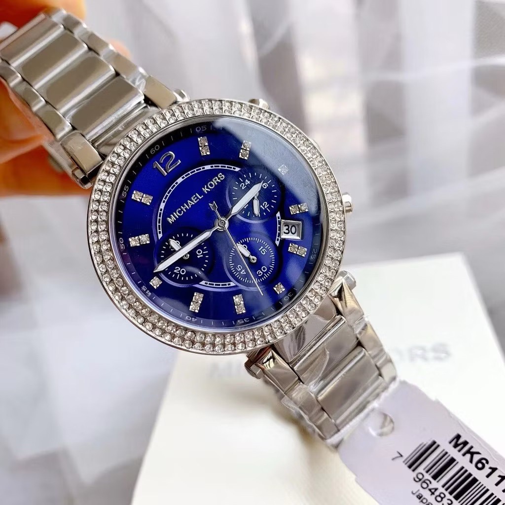Đồng Hồ Michael Kors Parker |Nữ Giới |Mặt Xanh Dương |Dây Kim Loại Silver |Máy Pin (Quartz) |Size 38mm |donghogiatot.vn