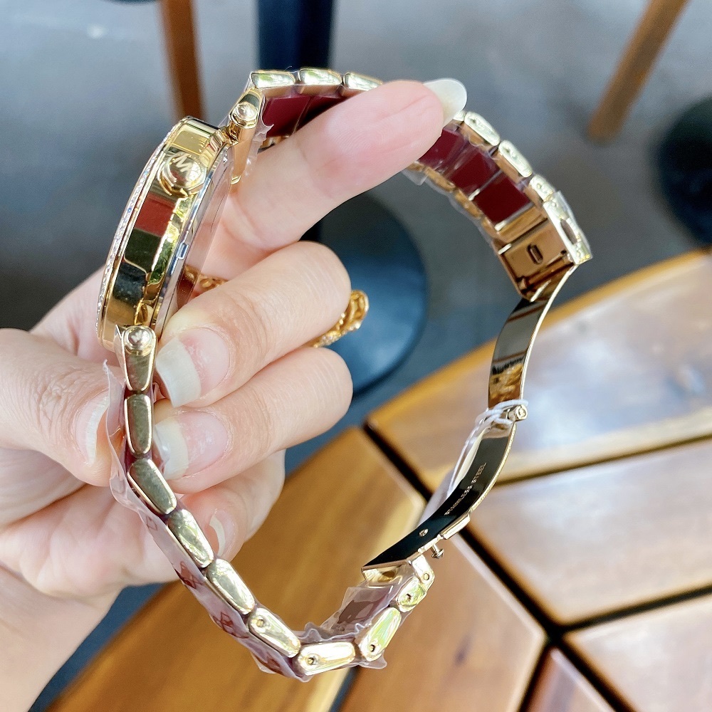 Đồng Hồ Michael Kors Parker |Nữ Giới |Vàng Gold |Dây Kim Loại Mix Acetate Đỏ |Máy Pin (Quartz) |Size 39mm |donghogiatot.vn