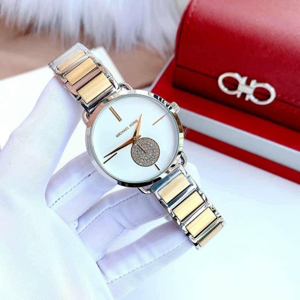 Đồng Hồ Michael Kors Portia |Nữ Giới |Đính Đá |Dây Kim Loại Demi Vàng Gold |Máy Pin (Quartz) |Size 37mm |donghogiatot.vn