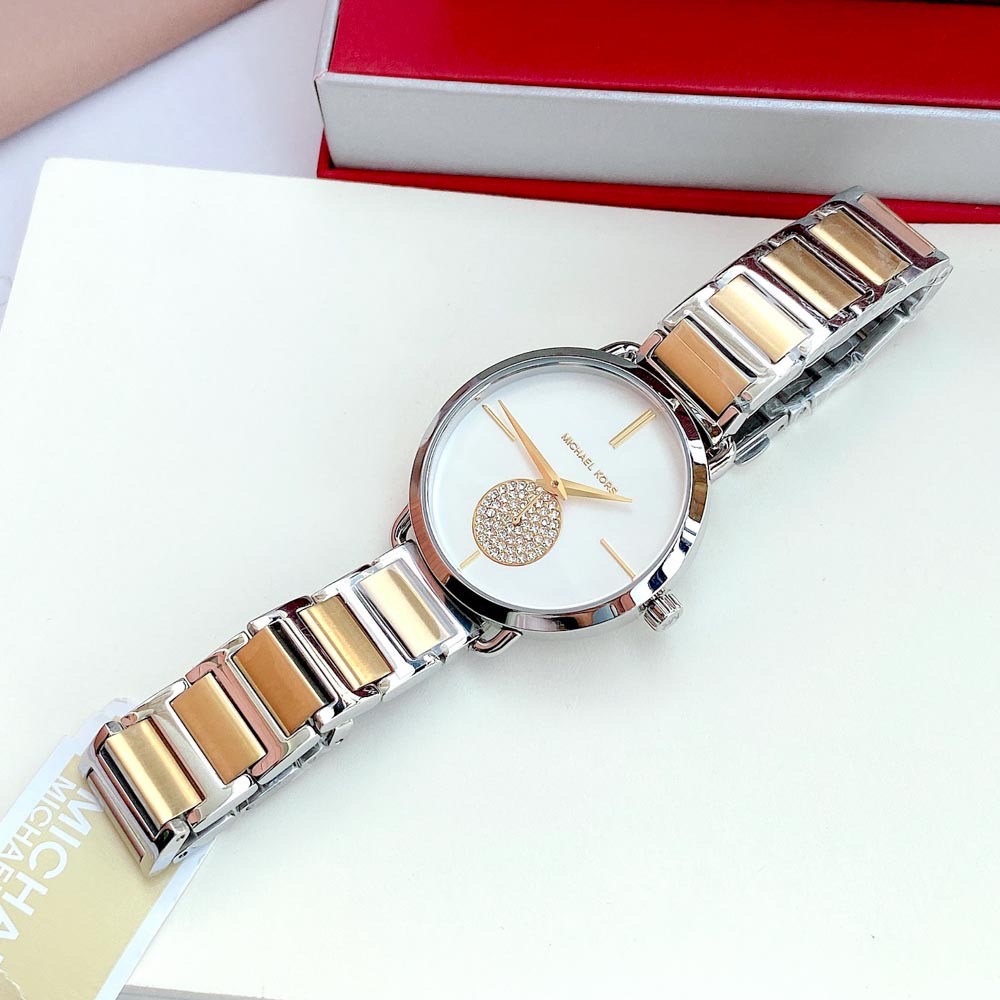 Đồng Hồ Michael Kors Portia |Nữ Giới |Đính Đá |Dây Kim Loại Demi Vàng Gold |Máy Pin (Quartz) |Size 37mm |donghogiatot.vn