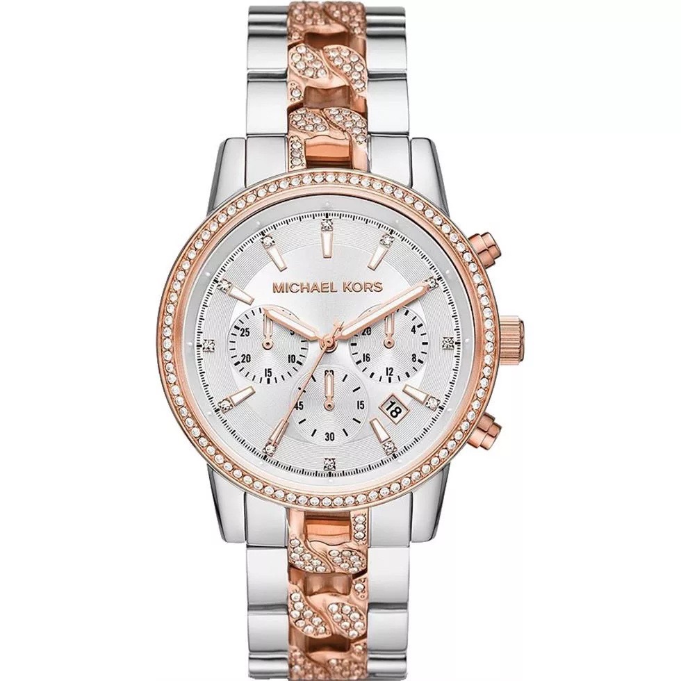 Đồng Hồ Michael Kors Ritz Chronograph |Nữ Giới |Demi Rose Gold |Dây Kim Loại |Máy Pin (Quartz) |Size 41mm |donghogiatot.vn