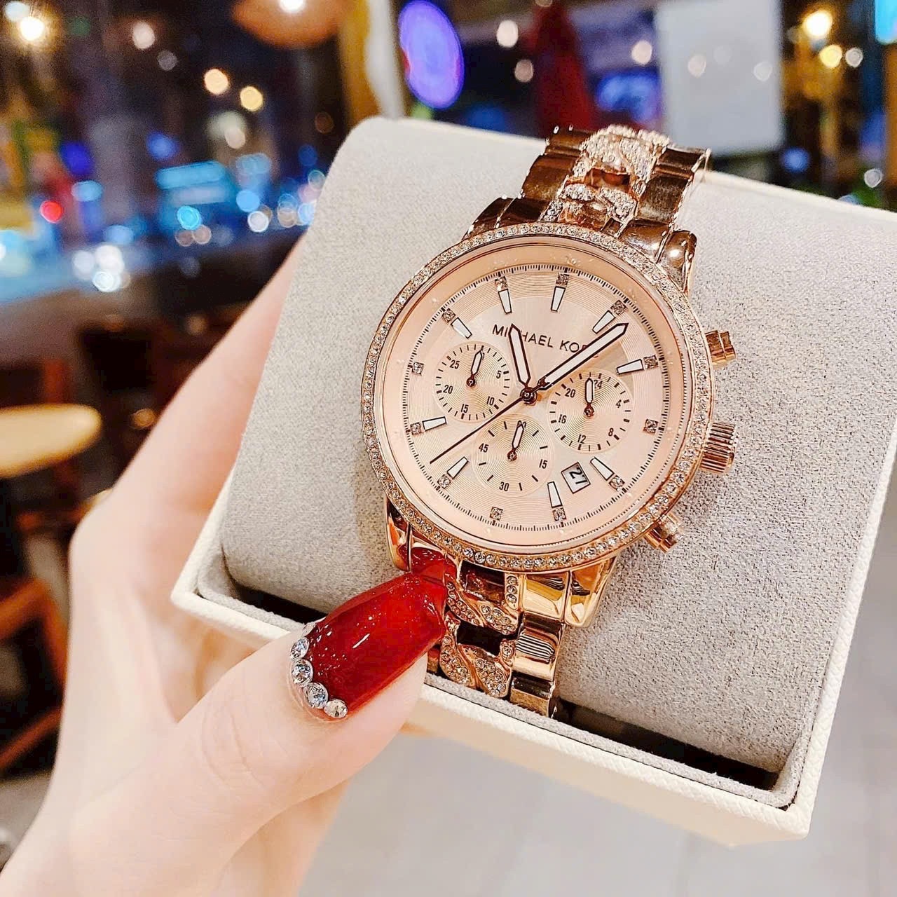 Đồng Hồ Michael Kors Ritz Chronograph |Nữ Giới |Rose Gold |Dây Kim Loại |Máy Pin (Quartz) |Size 41mm |donghogiatot.vn
