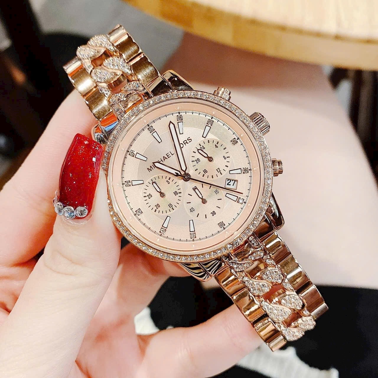 Đồng Hồ Michael Kors Ritz Chronograph |Nữ Giới |Rose Gold |Dây Kim Loại |Máy Pin (Quartz) |Size 41mm |donghogiatot.vn