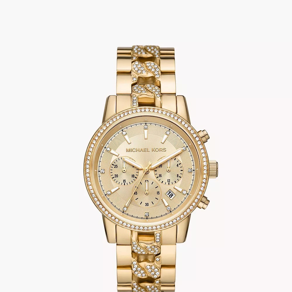 Đồng Hồ Michael Kors Ritz Chronograph |Nữ Giới |Vàng Gold |Dây Kim Loại |Máy Pin (Quartz) |Size 41mm |donghogiatot.vn