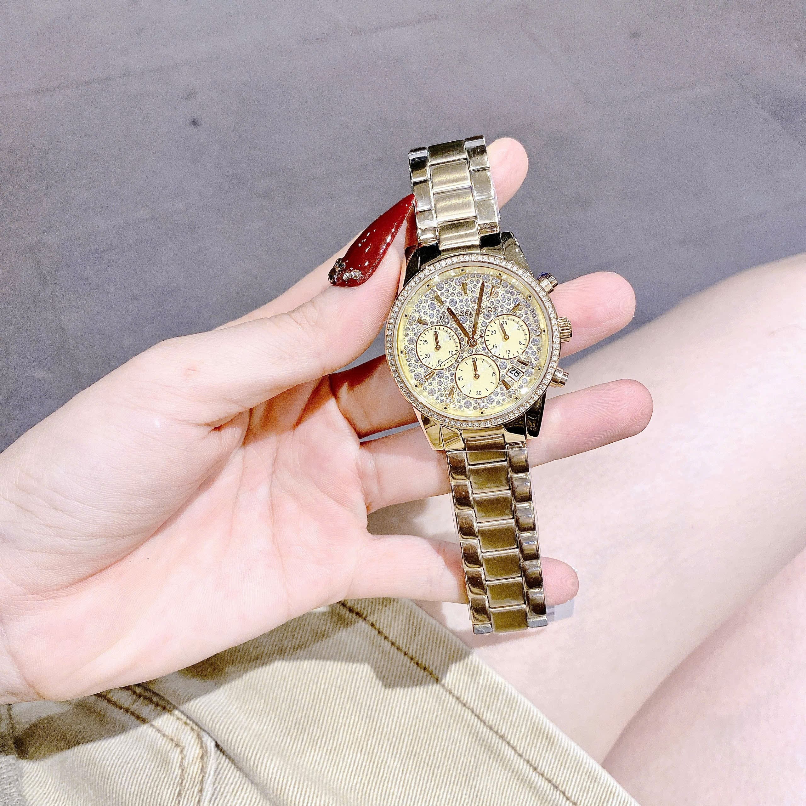 Đồng Hồ Michael Kors Ritz |Nữ Giới |6 Kim |Full Đá |Dây Kim Loại Vàng Gold |Máy Pin (Quartz) |Size 37mm |donghogiatot.vn