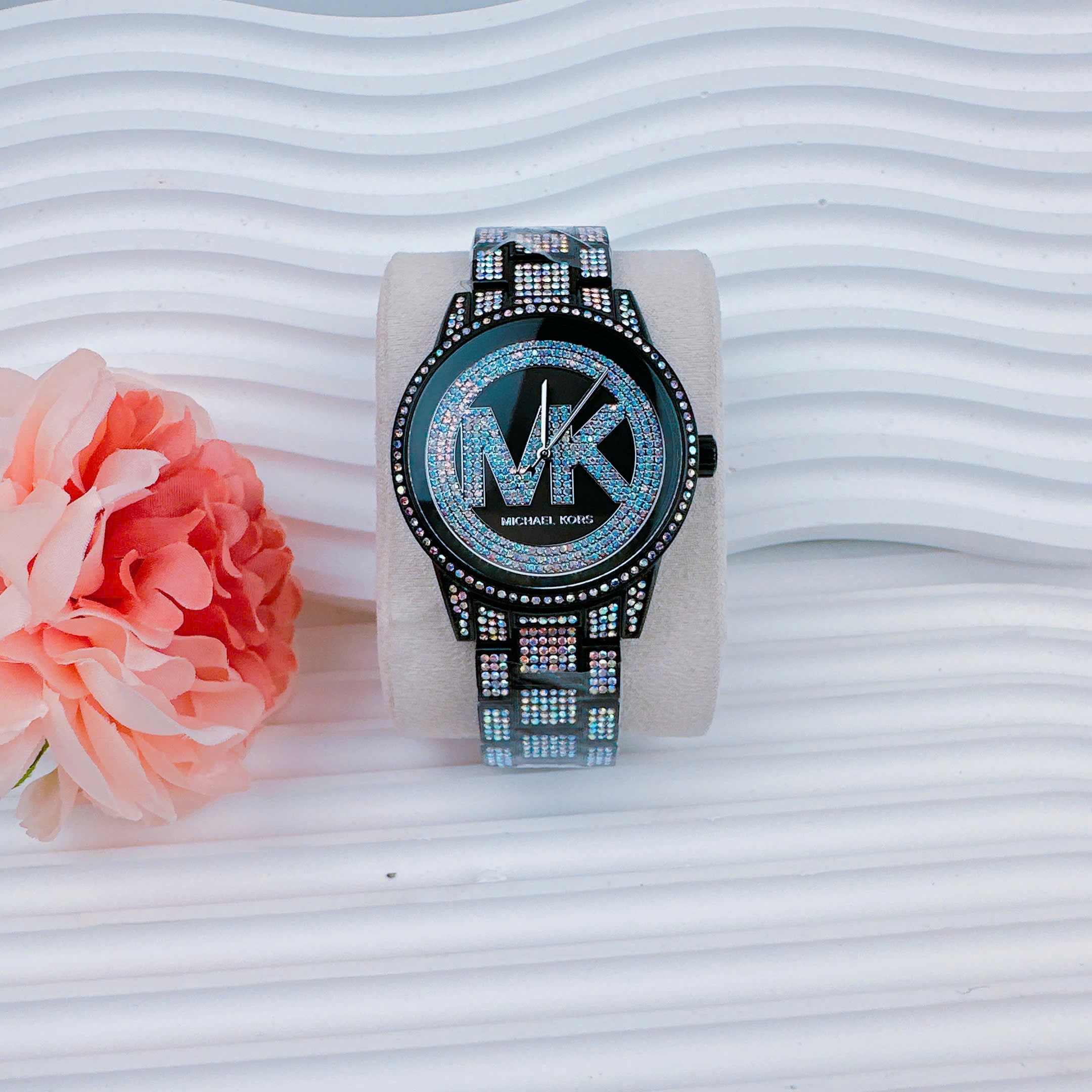 Đồng Hồ Michael Kors Ritz |Unisex |Mặt Đính Đá |Nhiều Màu |Dây Kim Loại Đen |Máy Pin (Quartz) |Size 41mm |donghogiatot.vn