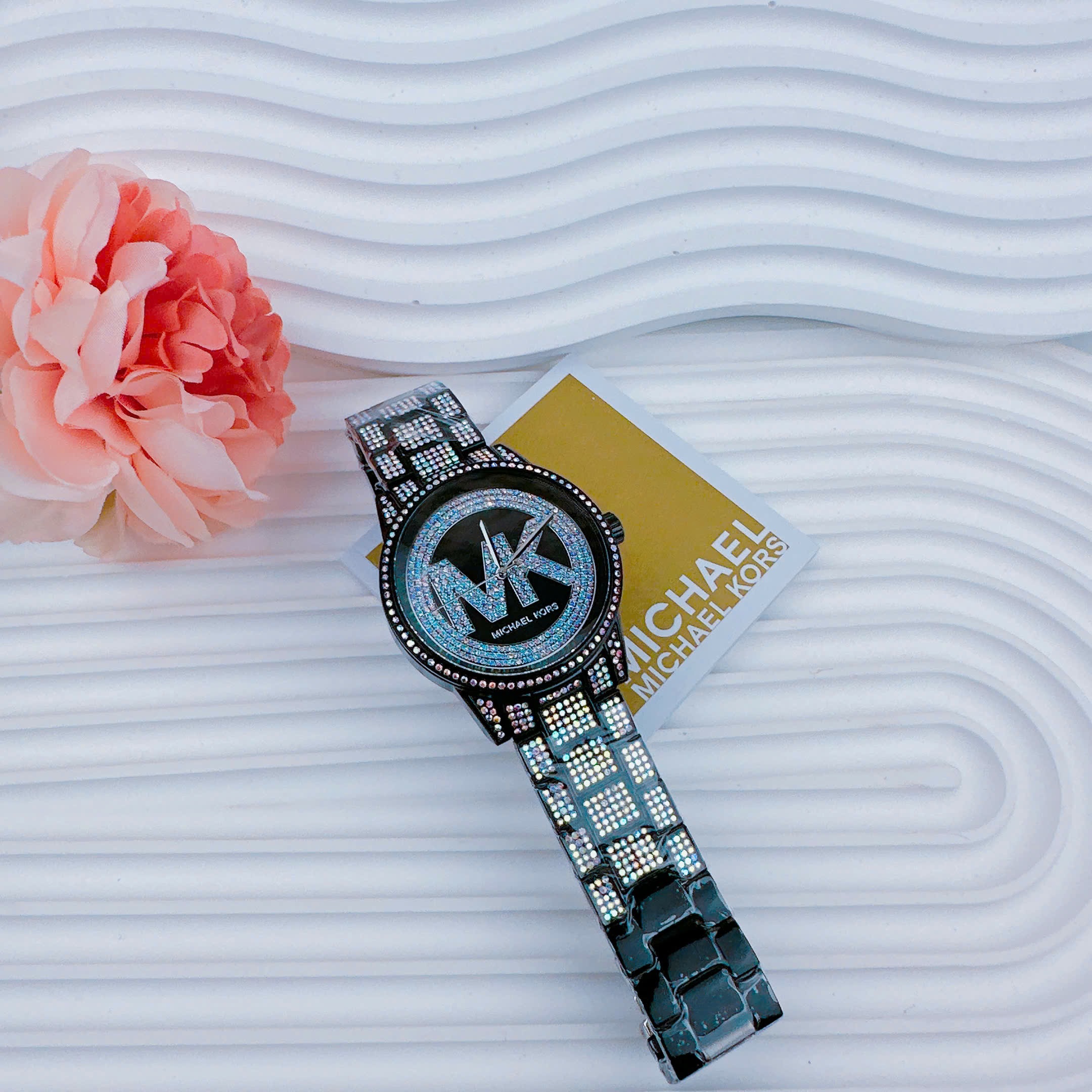 Đồng Hồ Michael Kors Ritz |Unisex |Mặt Đính Đá |Nhiều Màu |Dây Kim Loại Đen |Máy Pin (Quartz) |Size 41mm |donghogiatot.vn