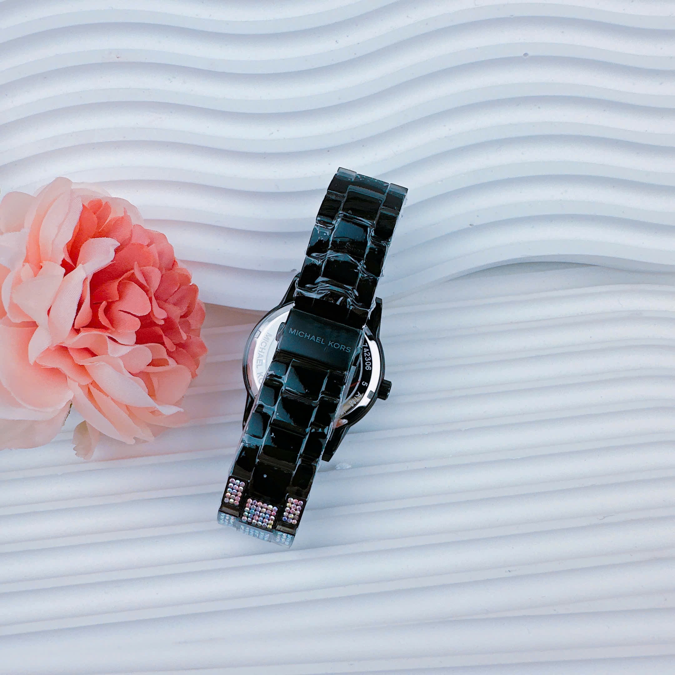 Đồng Hồ Michael Kors Ritz |Unisex |Mặt Đính Đá |Nhiều Màu |Dây Kim Loại Đen |Máy Pin (Quartz) |Size 41mm |donghogiatot.vn
