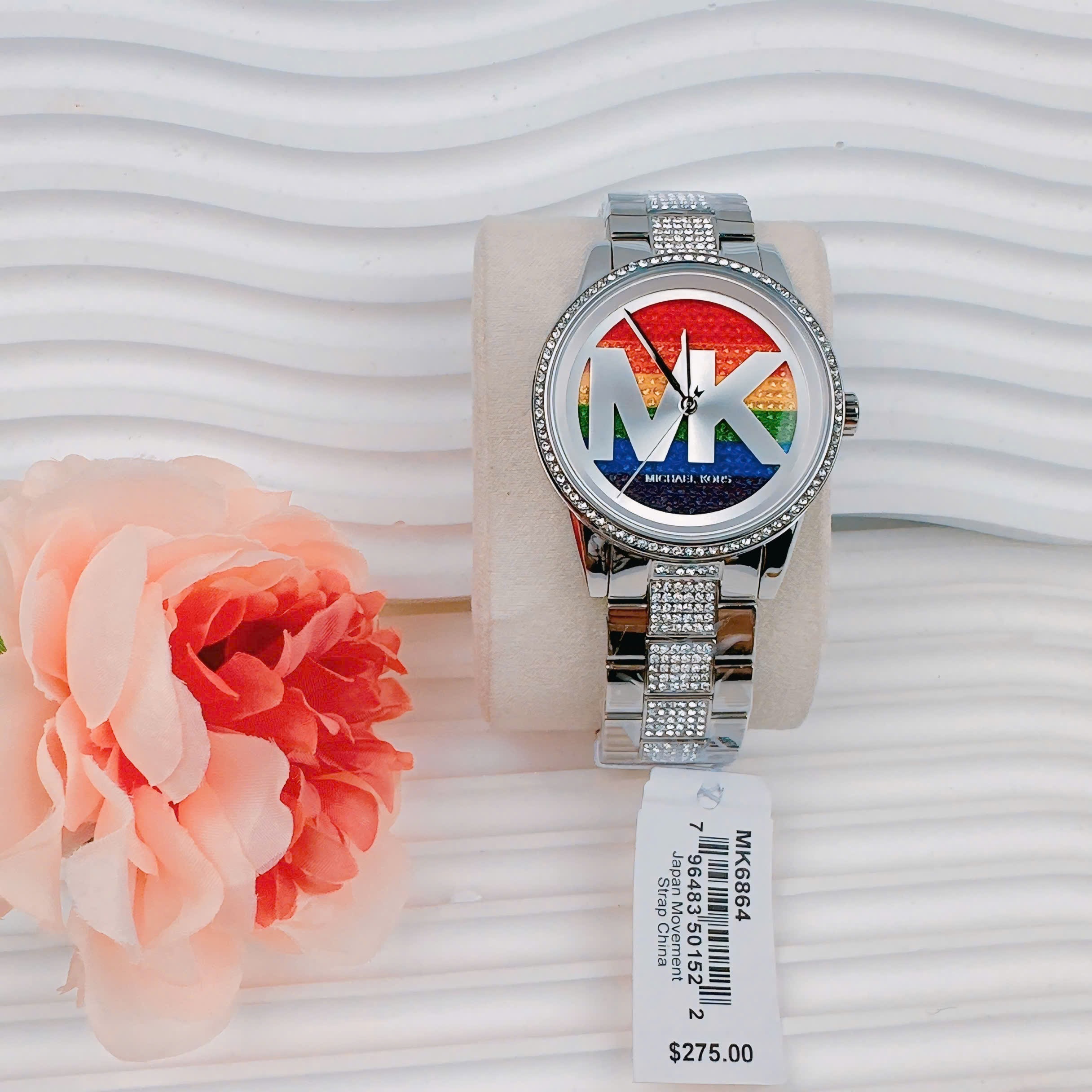 Đồng Hồ Michael Kors Ritz |Unisex |Rainbow |Đính Đá |Dây Kim Loại Silver |Máy Pin (Quartz) |Size 41mm |donghogiatot.vn