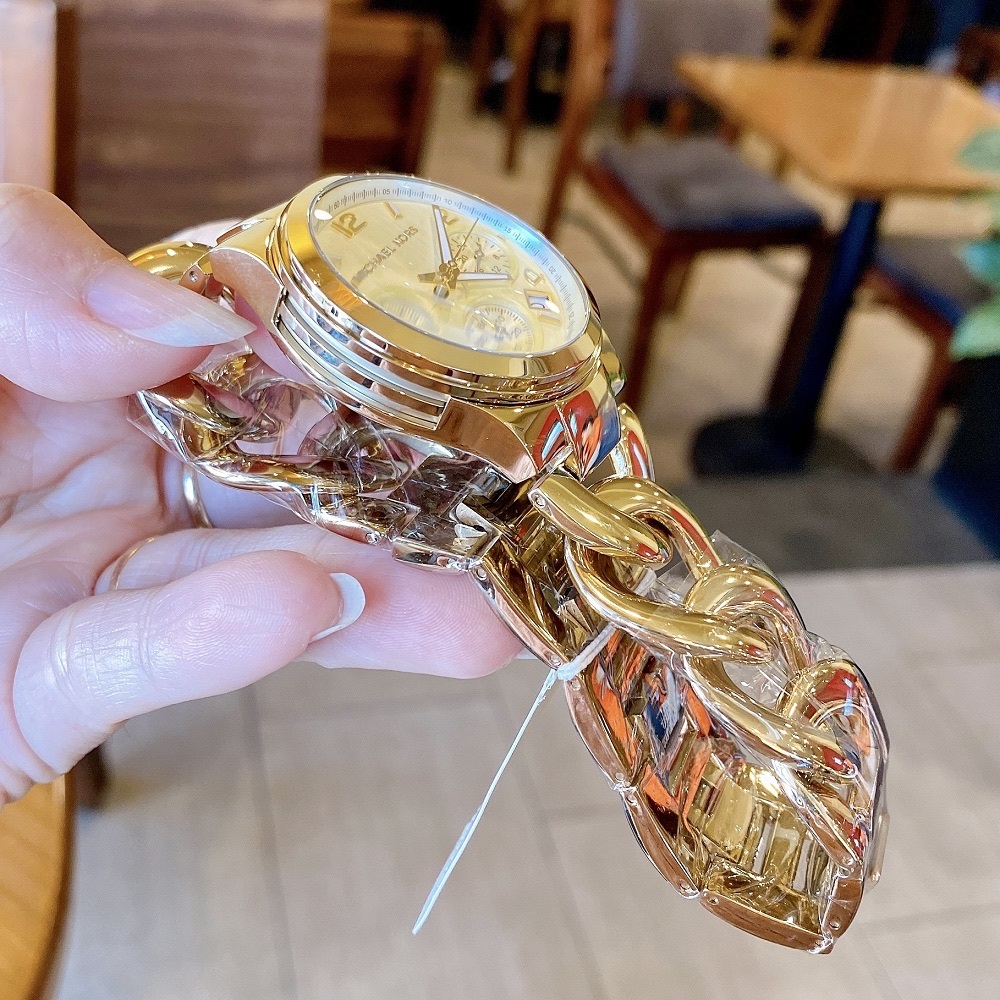 Đồng Hồ Michael Kors Runway |Nữ Giới |Mặt Tròn Trắng |Dây Mắt Xích Vàng Gold |Máy Pin (Quartz) |Size 38mm |donghogiatot.vn