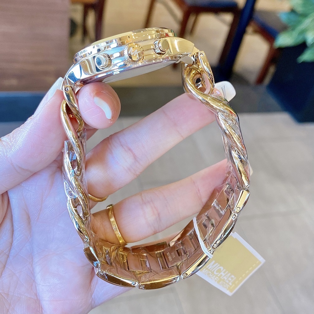 Đồng Hồ Michael Kors Runway |Nữ Giới |Mặt Tròn Trắng |Dây Mắt Xích Vàng Gold |Máy Pin (Quartz) |Size 38mm |donghogiatot.vn