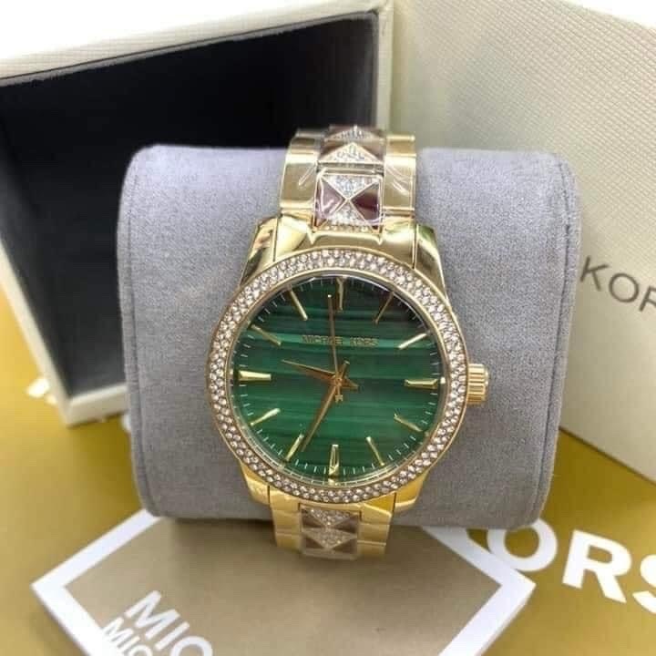 Đồng Hồ Michael Kors Runway |Nữ Giới |Mặt Xanh Lá |Dây Kim Loại Vàng Gold |Máy Pin (Quartz) |Size 38mm |donghogiatot.vn