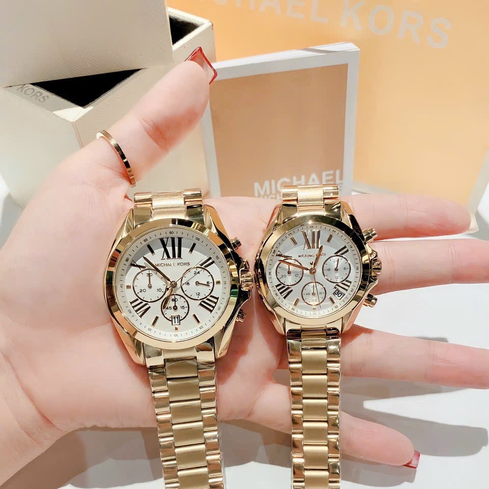 Đồng Hồ Michael Kors Bradshaw |Nam Giới |Mặt Trắng |Dây Kim Loại Vàng Gold |Máy Pin (Quartz) |Size 42mm |donghogiatot.vn