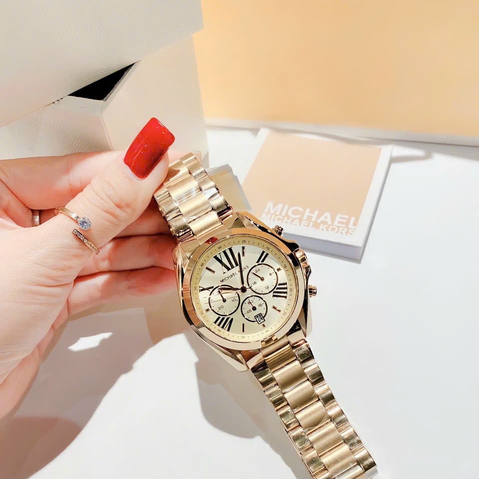 Đồng Hồ Michael Kors Bradshaw |Nam Giới |Mặt Tròn |Dây Kim Loại Vàng Gold |Máy Pin (Quartz) |Size 42mm |donghogiatot.vn