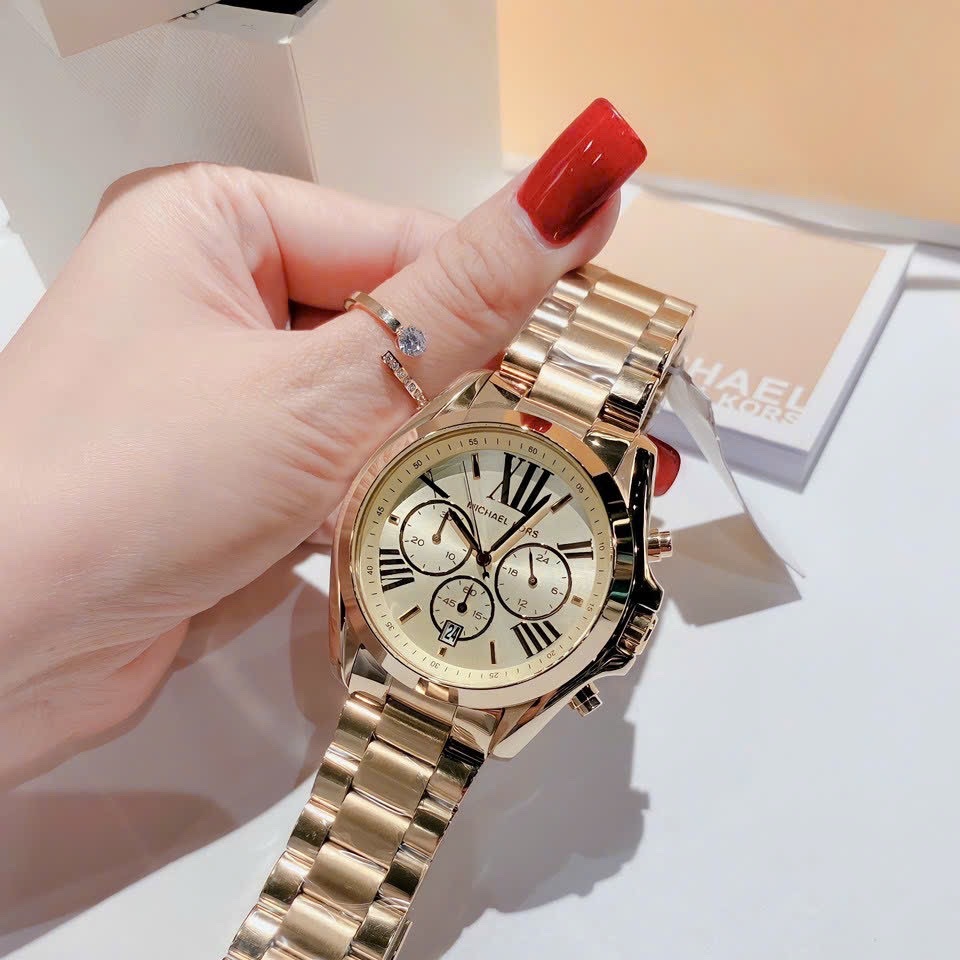 Đồng Hồ Michael Kors Bradshaw |Nam Giới |Mặt Tròn |Dây Kim Loại Vàng Gold |Máy Pin (Quartz) |Size 42mm |donghogiatot.vn