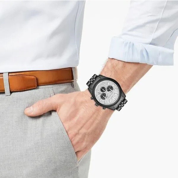 Đồng Hồ Michael Kors Lexington |Nam Giới |Mặt Full Đá |Dây Kim Loại Đen |Máy Pin (Quartz) |Size 44mm |donghogiatot.vn