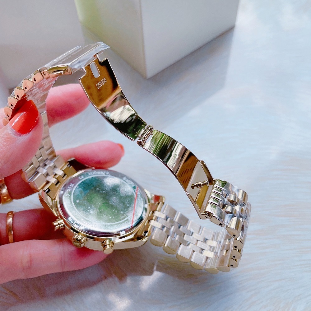 Đồng Hồ Michael Kors Lexington |Nam Giới |Mặt Full Đá |Dây Kim Loại Vàng Gold |Máy Pin (Quartz) |Size 44mm |donghogiatot.vn