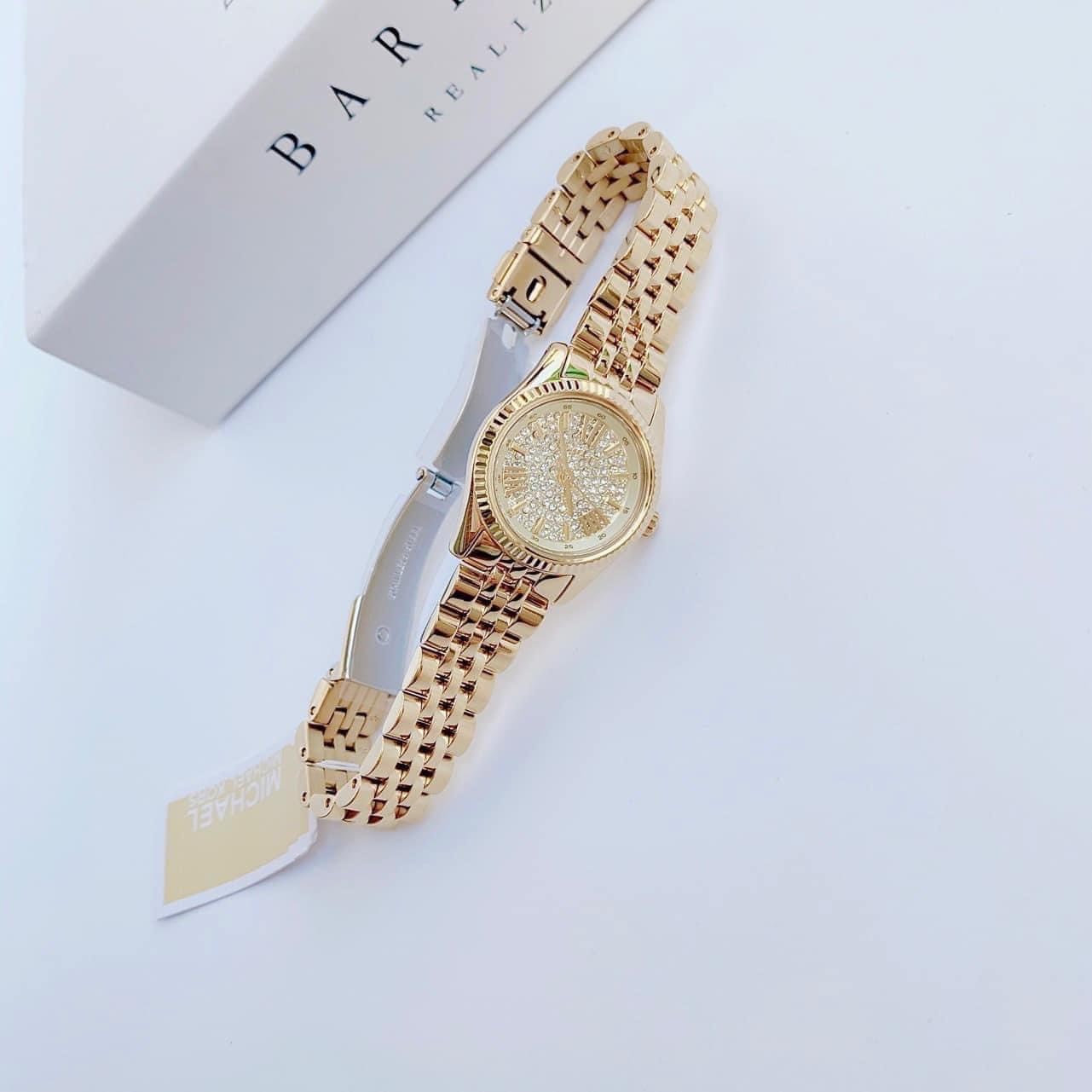 Đồng Hồ Michael Kors Lexington |Nữ Giới |Mặt Full Đá |Dây Kim Loại Vàng Gold |Máy Pin (Quartz) |Size 22mm |donghogiatot.vn