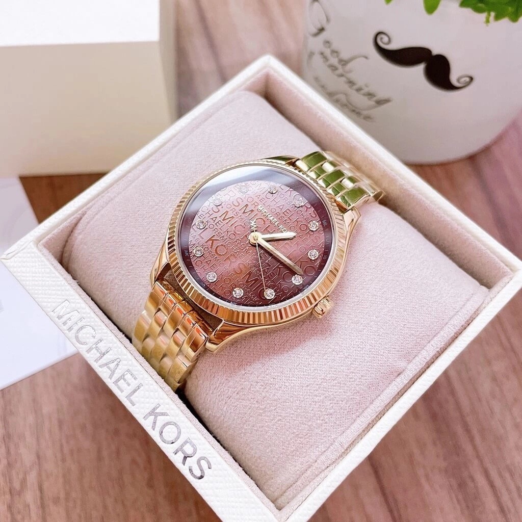 Đồng Hồ Michael Kors Lexington |Nữ Giới |Mặt Nâu |Dây Kim Loại Vàng Gold |Máy Pin (Quartz) |Size 36mm |donghogiatot.vn