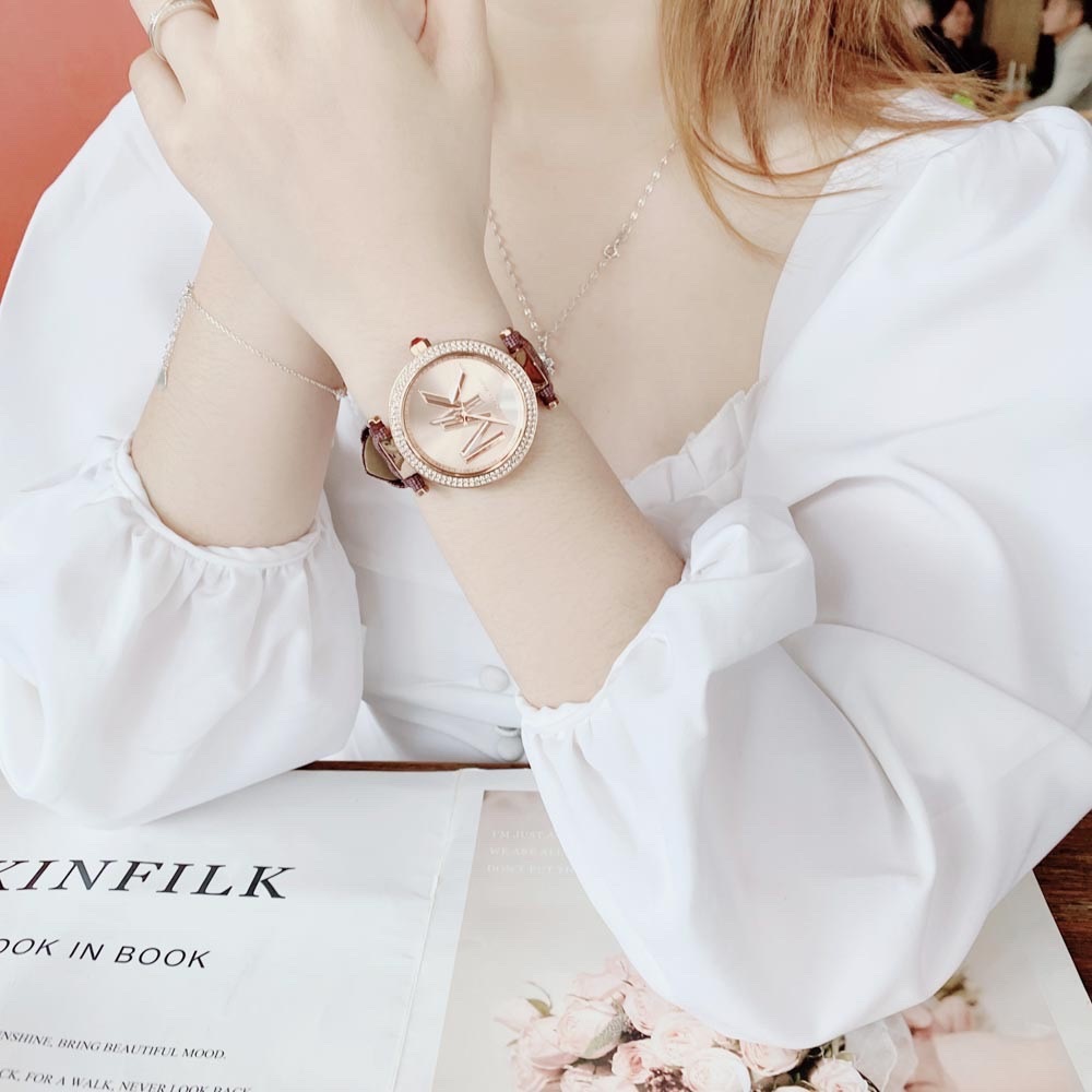 Đồng Hồ Michael Kors Parker |Nữ Giới |Rose Gold |Dây Da Đỏ |Máy Pin (Quartz) |Size 39mm |donghogiatot.vn