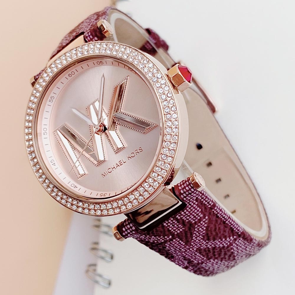 Đồng Hồ Michael Kors Parker |Nữ Giới |Rose Gold |Dây Da Đỏ |Máy Pin (Quartz) |Size 39mm |donghogiatot.vn
