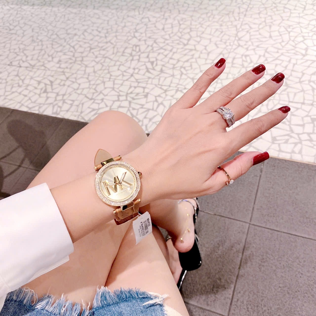 Đồng Hồ Michael Kors Parker |Nữ Giới |Vàng Gold |Dây Da Cá Sấu Nâu |Máy Pin (Quartz) |Size 39mm |donghogiatot.vn