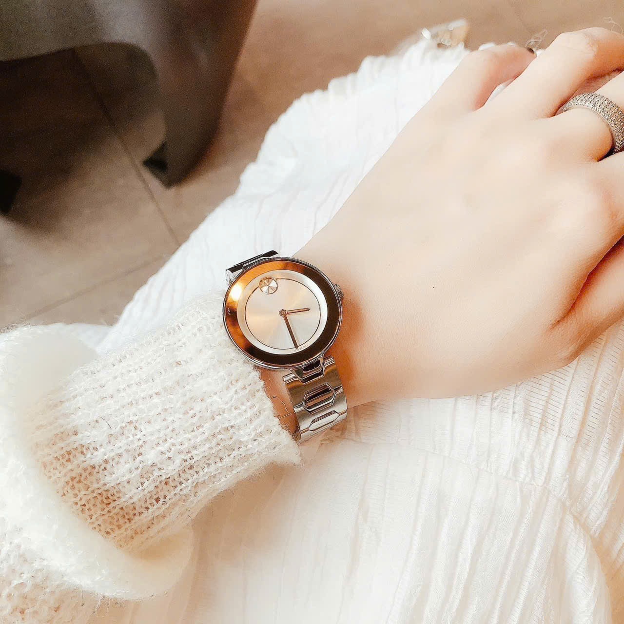Đồng Hồ Movado Bold Mid-size |Nữ giới |Mặt Trắng |Dây Kim Loại Silver |Máy Pin (Quartz) |Size 32mm |Donghogiatot.vn