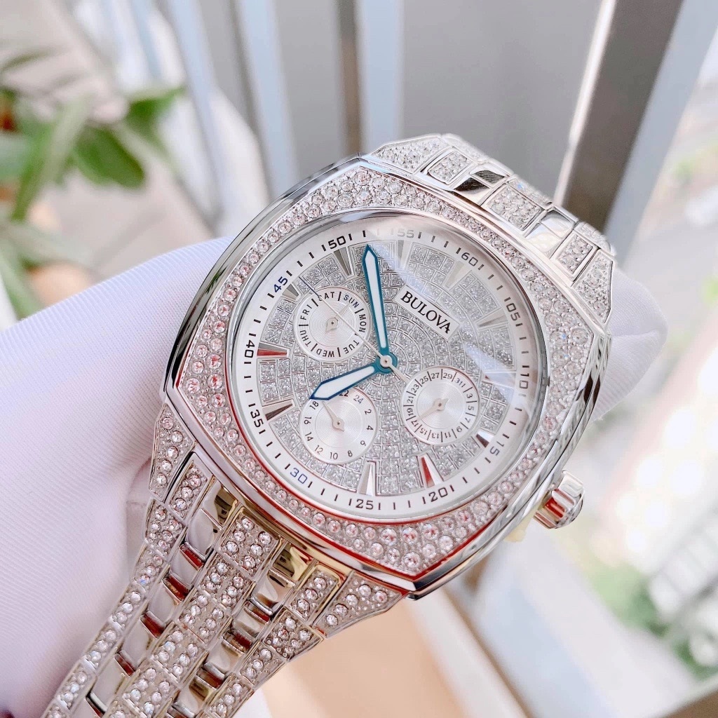 Đồng Hồ Bulova Phantom |Nam Giới |Mặt Vuông |6 Kim |Dây Kim Loại Silver |Máy Pin (Quartz) |Size 40mm |donghogiatot.vn