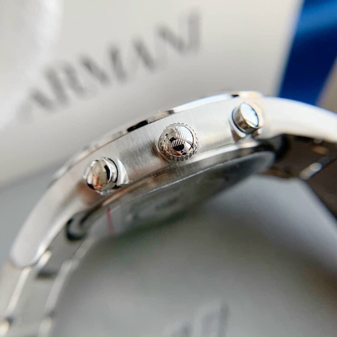 Đồng Hồ Emporio Armani Mặt Tròn Mặt Trắng |Nam Giới |Dây Kim Loại |Máy Pin (Quartz) |Size 42mm |Donghogiatot.vn