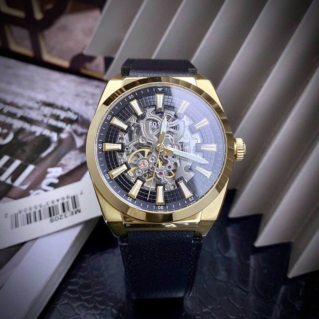 Đồng Hồ Fossil Everett |Nam Giới |Mặt Vàng Gold |Dây Da |Máy Lộ Cơ (Automatic) |Donghogiatot.vn