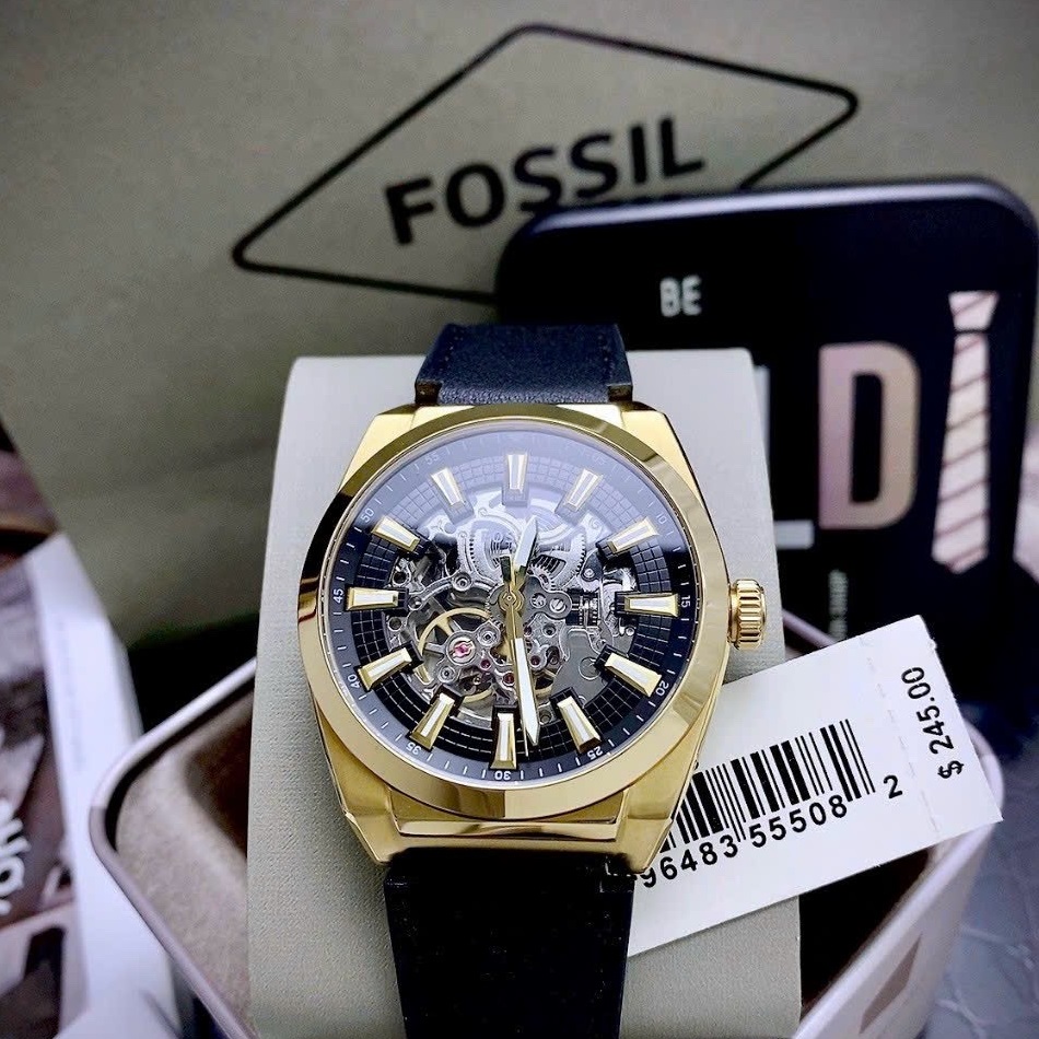Đồng Hồ Fossil Everett |Nam Giới |Mặt Vàng Gold |Dây Da |Máy Lộ Cơ (Automatic) |Donghogiatot.vn