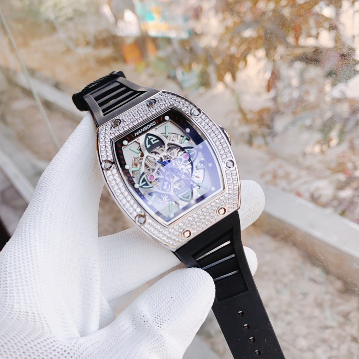 Đồng Hồ Hanboro HOT 2022 |Mặt Oval |Nam Giới |Dây Cao Su |Máy Cơ (Automatic) |Size 40x50mm |Donghogiatot.vn