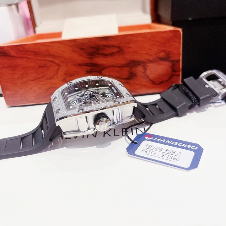 Đồng Hồ Hanboro HOT 2022 |Mặt Oval |Nam Giới |Dây Cao Su |Máy Cơ (Automatic) |Size 40x50mm |Donghogiatot.vn