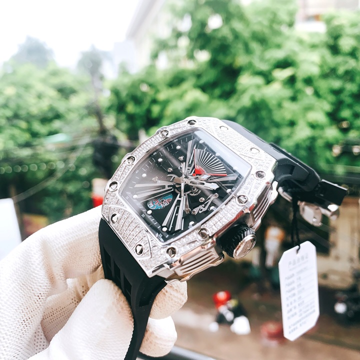 Đồng Hồ Hanboro Lật Mặt Limited |Nam Giới |Mặt Oval |Trắng Silver |Máy Cơ (Automatic) |Size Lớn 43x50mm |Donghogiatot.vn