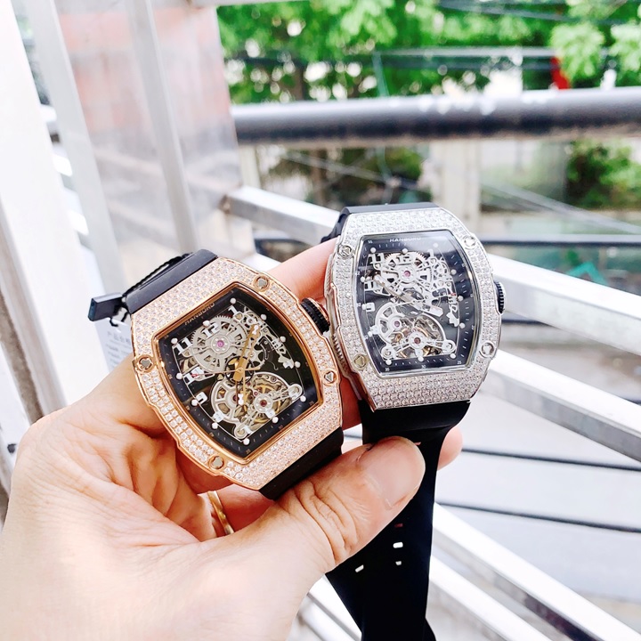 Đồng Hồ Hanboro Big Bang |Nam Giới |Mặt Oval |Đá Rose Gold |Máy Cơ (Automatic) |Size 40x48mm |Donghogiatot.vn