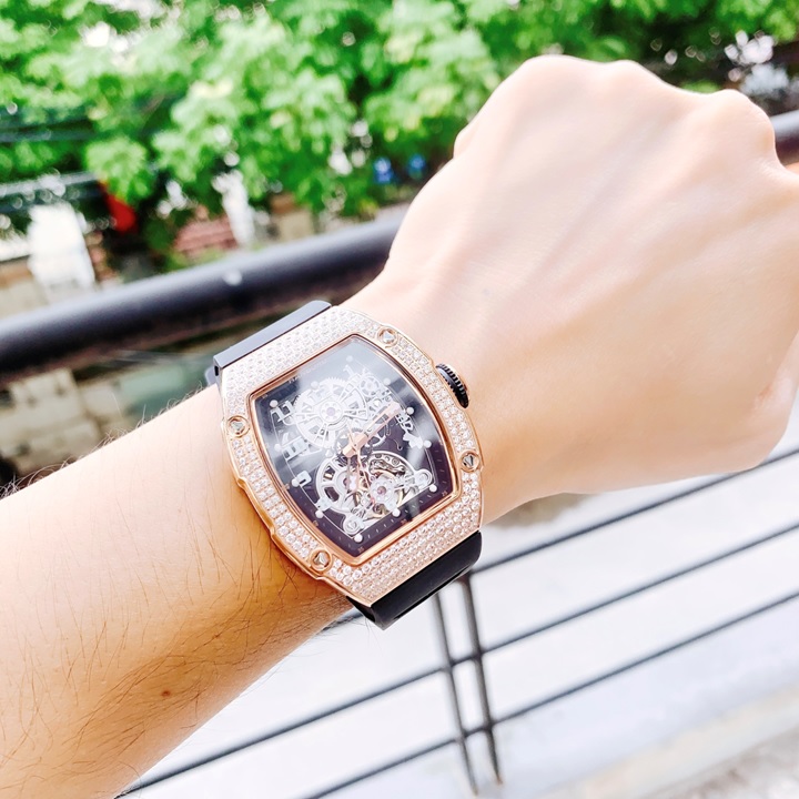 Đồng Hồ Hanboro Big Bang |Nam Giới |Mặt Oval |Đá Rose Gold |Máy Cơ (Automatic) |Size 40x48mm |Donghogiatot.vn