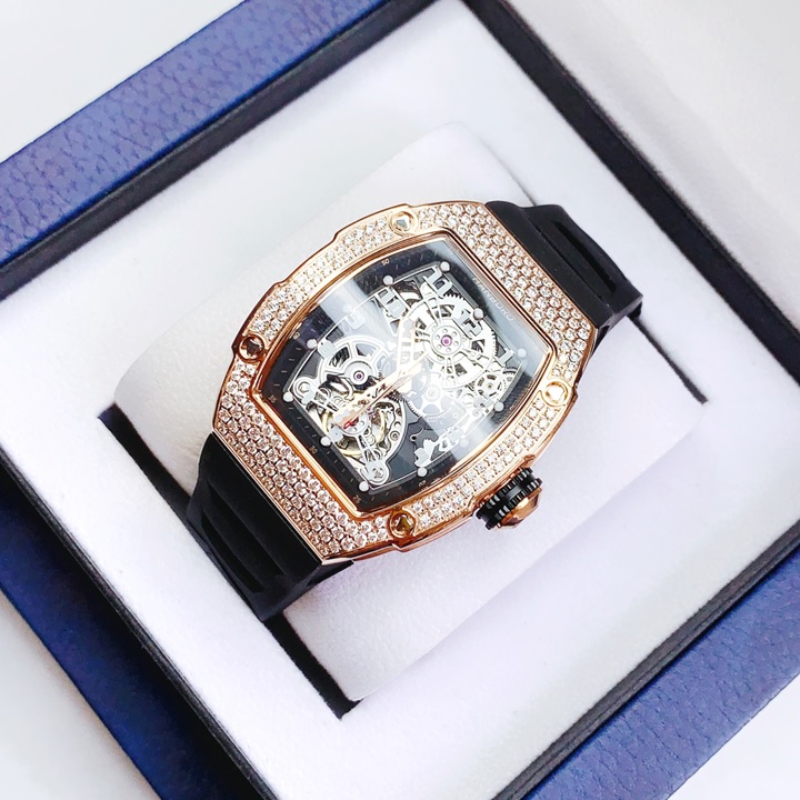 Đồng Hồ Hanboro Big Bang |Nam Giới |Mặt Oval |Đá Rose Gold |Máy Cơ (Automatic) |Size 40x48mm |Donghogiatot.vn