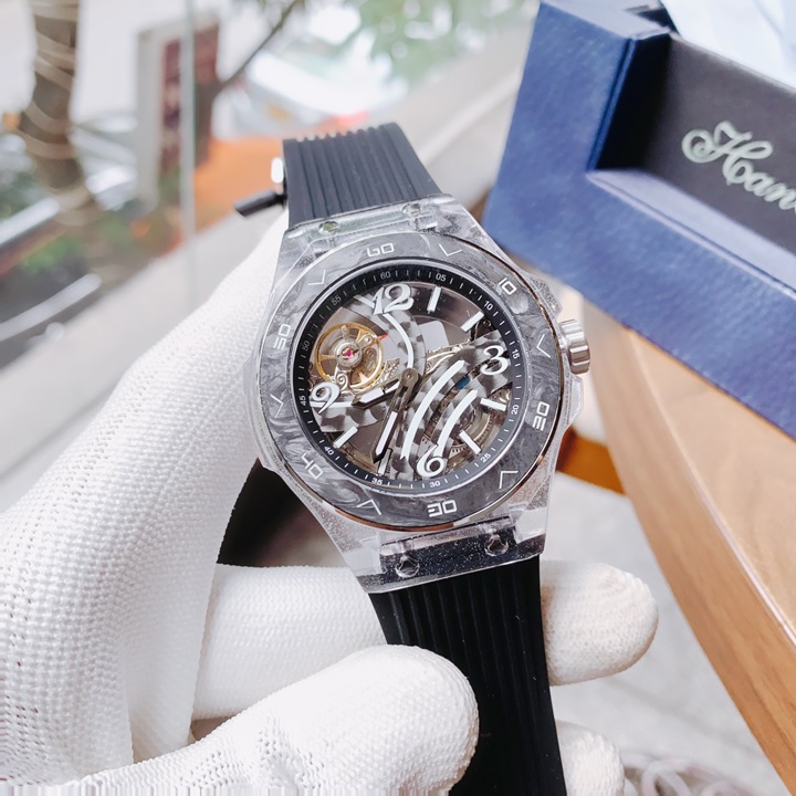 Đồng Hồ Hanboro Vỏ Silicone |Phát Sáng |Nam Giới |Dây Cao Su |Máy Lộ Cơ (Automatic) |Size 43mm |Donghogiatot.vn