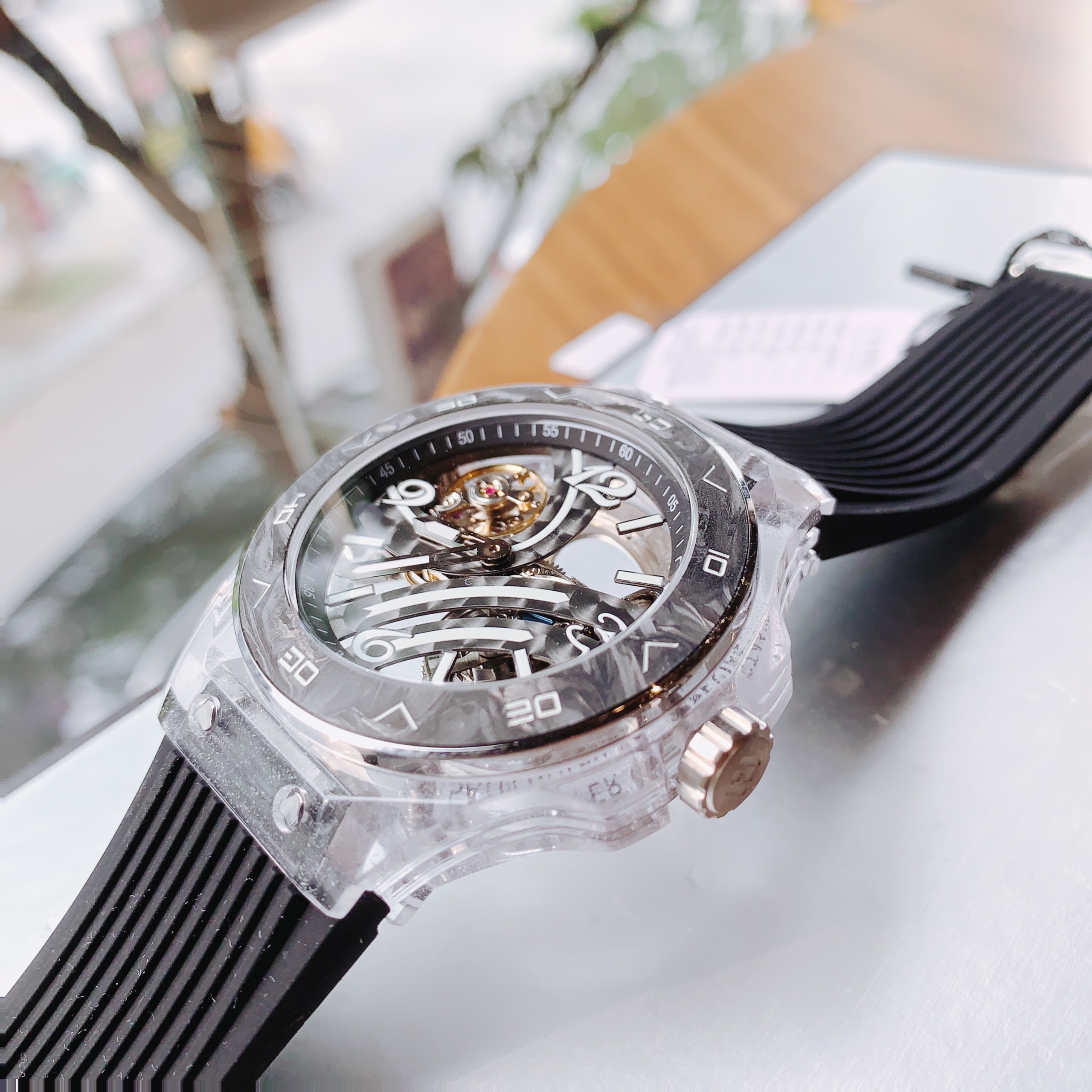 Đồng Hồ Hanboro Vỏ Silicone |Phát Sáng |Nam Giới |Dây Cao Su |Máy Lộ Cơ (Automatic) |Size 43mm |Donghogiatot.vn